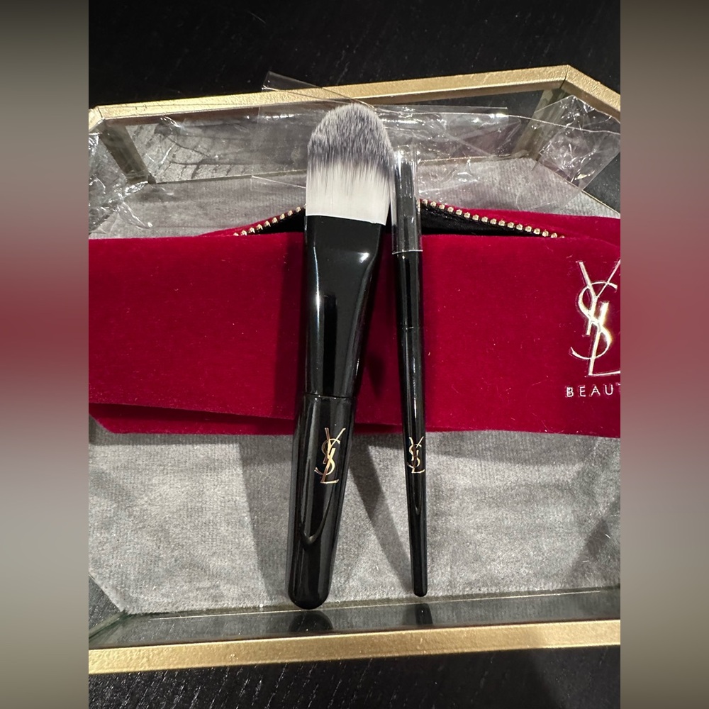 NWOT YSL Pouch & Brushes